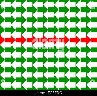 Livre vert et blanc flèches indiquant des directions opposées, un modèle sans couture Banque D'Images