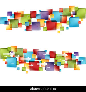 L'image d'un 3d cubes transparents avec des flèches. Banque D'Images