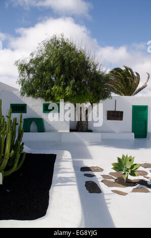 La cour intérieure de Monumento al Campesino, La Casa Museo del Campesino, Playa Blanca, Lanzarote, îles Canaries, Espagne Banque D'Images