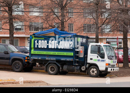 Service de ramassage d'ordure camion - USA Banque D'Images