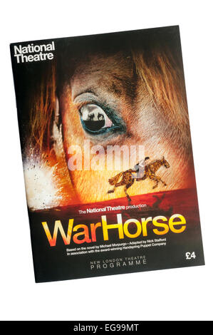Un programme de théâtre pour la fin de l'Ouest 2009 transfert de la production nationale de théâtre de War Horse au New London Theatre. Banque D'Images