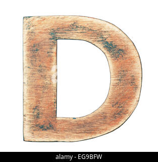 Alphabet en bois peint, lettre D Banque D'Images