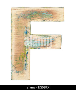 Alphabet en bois peint, lettre F Banque D'Images