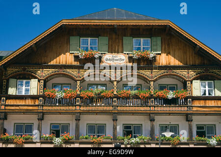 Schiffermeister hôtel hôtel typiquement bavarois, Koenigssee en Haute-bavière, Bavaria, Germany, Europe Banque D'Images