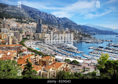 Vue aérienne de Port Hercules, la Condamine, Monte Carlo, Monaco Banque D'Images