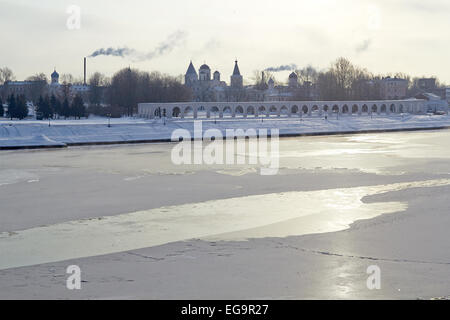 Vue d'hiver de la Cour de Iaroslav à Krasnodar, Russie. Banque D'Images