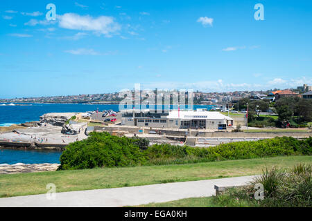 À l'égard du sud plage de clovelly et surf club et Gordon Bay, banlieue est de Sydney, Australie Banque D'Images