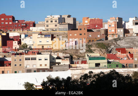 Logement dans l'état de la ville autonome de Melilla territoire espagnol en Afrique du Nord, Espagne Banque D'Images