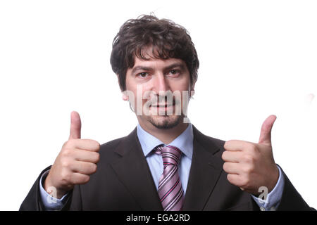 Portrait d'un jeune homme d'isolated on white Banque D'Images