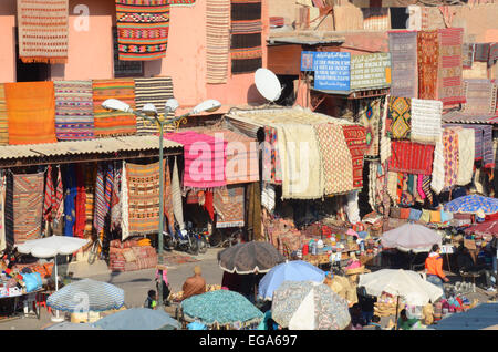 Le souk aux tapis, Marrakech, Maroc Banque D'Images