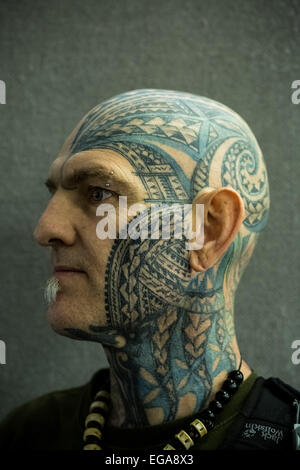 Brighton, UK. Feb 20, 2015. 8ème Convention de Tatouage de Brighton Crédit : Guy Josse/Alamy Live News Banque D'Images