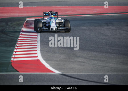 Montmelo, Catalogne, Espagne. Feb 20, 2015. Felipe Massa (BRA) disques durs dans une Williams pendant la journée deux de l'avant-saison de Formule 1 essais au Circuit de Catalunya de Barcelone - Credit : Matthias Rickenbach/ZUMA/ZUMAPRESS.com/Alamy fil Live News Banque D'Images