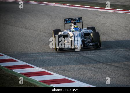 Montmelo, Catalogne, Espagne. Feb 20, 2015. Felipe Massa (BRA) disques durs dans une Williams pendant la journée deux de l'avant-saison de Formule 1 essais au Circuit de Catalunya de Barcelone - Credit : Matthias Rickenbach/ZUMA/ZUMAPRESS.com/Alamy fil Live News Banque D'Images