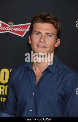 LOS ANGELES, CA - le 19 mars 2014 : Scott Eastwood à la première de "sabotage" du Regal Cinemas L.A. Vivre. Banque D'Images