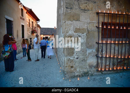 Pedraza, bougies jour concert Banque D'Images