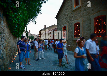 Pedraza, bougies jour concert Banque D'Images