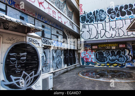 L'art du graffiti, Street scene, Shibuya, Tokyo, Japon Banque D'Images