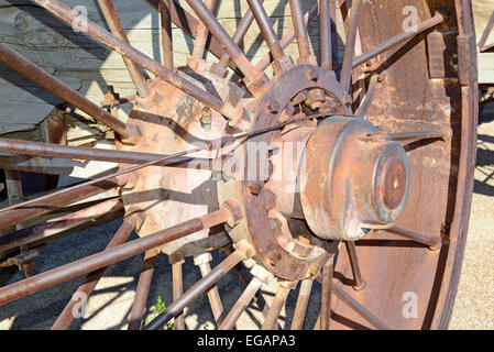 Vintage train à vapeur et roues libre Banque D'Images
