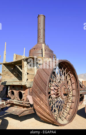 Vintage train à vapeur et roues libre Banque D'Images