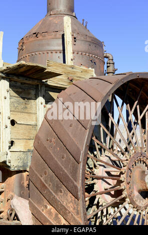 Vintage train à vapeur et roues libre Banque D'Images