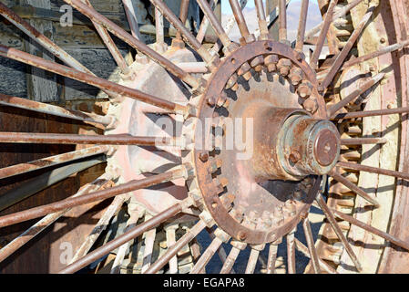 Vintage train à vapeur et roues libre Banque D'Images