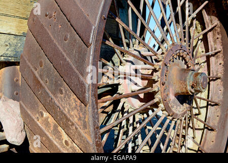 Vintage train à vapeur et roues libre Banque D'Images