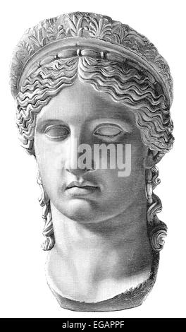 Héra, la femme et l'une des trois sœurs de Zeus dans l'Olympe panthéon de la mythologie grecque et de la religion, Hera, die Gattin und g Banque D'Images