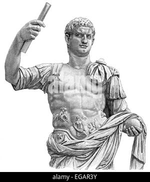 Domitien ou Titus Flavius Domitien César Auguste, 51 - 96, empereur romain de 81 à 96, Domitien oder Titus Flavius , 51 - 9 Banque D'Images