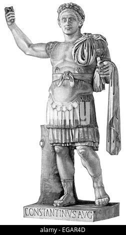 Constantin le Grand ou Constantin I, Flavius Valerius Aurelius Constantinus Augustus, ch. 272 - 337, empereur romain Banque D'Images
