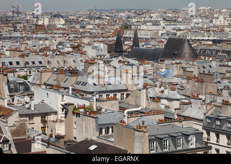 Vue depuis le Centre Georges Pompidou, Paris, France. Banque D'Images