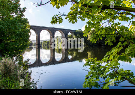 Pont de chemin de fer, viaduc sur la rivière Ruhr Herdecke, le début de l'Hakortsee, réservoir, Banque D'Images