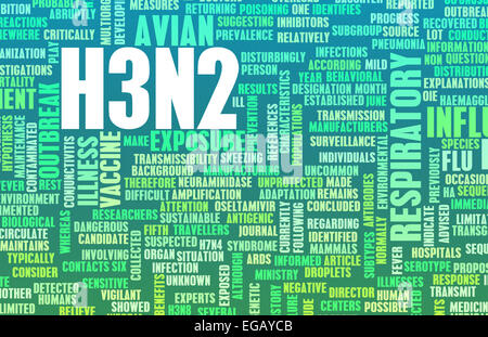 H3N2 Concept comme un sujet de recherche médicale Banque D'Images