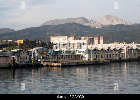 Vue vers Jebel Musa de Ceuta, territoire espagnol en Afrique du Nord, Espagne Banque D'Images