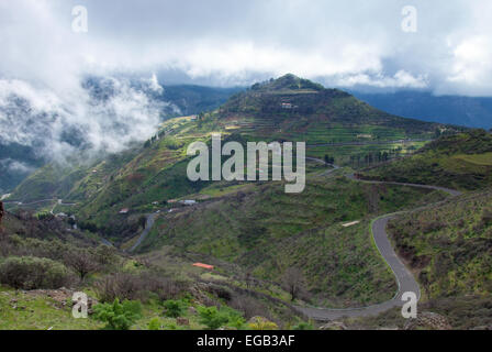 Le centre de Gran Canaria, Morro de Armonia et Barranco de las Nieves Banque D'Images