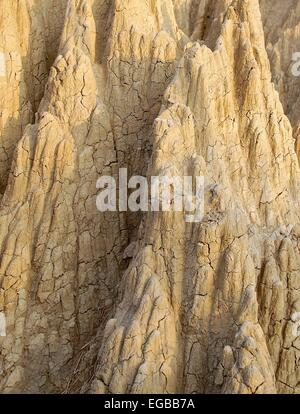 Le gros plan de formations badlands dans le sud de Taïwan Banque D'Images