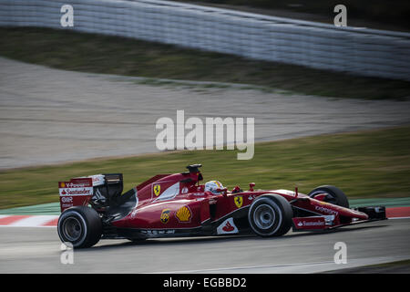 Montmelo, Catalogne, Espagne. Feb 21, 2015. SEBASTIAN VETTEL (GER) entraîne une Ferrari pendant 03 jours d'avant-saison de Formule 1 essais au Circuit de Catalunya de Barcelone © Matthias Rickenbach/ZUMA/ZUMAPRESS.com/Alamy fil Live News Banque D'Images