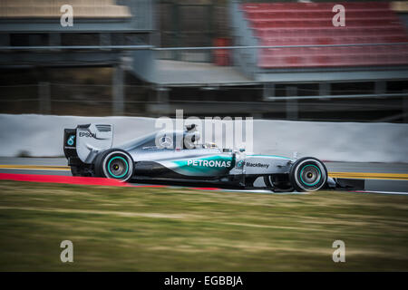 Montmelo, Catalogne, Espagne. Feb 21, 2015. LEWIS HAMILTON (GBR) entraîne une Mercedes pendant 03 jours d'avant-saison de Formule 1 essais au Circuit de Catalunya de Barcelone © Matthias Rickenbach/ZUMA/ZUMAPRESS.com/Alamy fil Live News Banque D'Images