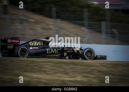 Montmelo, Catalogne, Espagne. Feb 21, 2015. PASTOR MALDONADO (VEN) entraîne un Lotus au cours de jour 03 de l'avant-saison de Formule 1 essais au Circuit de Catalunya de Barcelone © Matthias Rickenbach/ZUMA/ZUMAPRESS.com/Alamy fil Live News Banque D'Images