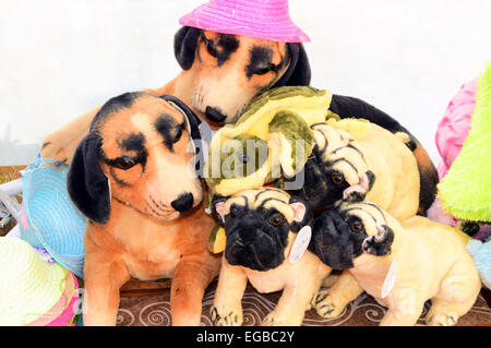 De belles poupées de différent type de chiens Banque D'Images