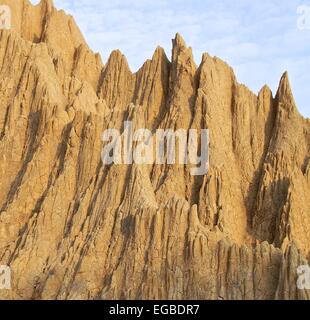 Le gros plan de formations badlands dans le sud de Taïwan Banque D'Images