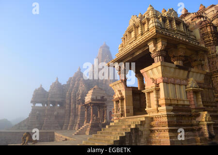 Khajuraho Temples Inde groupe occidental des Temples Khajuraho Banque D'Images