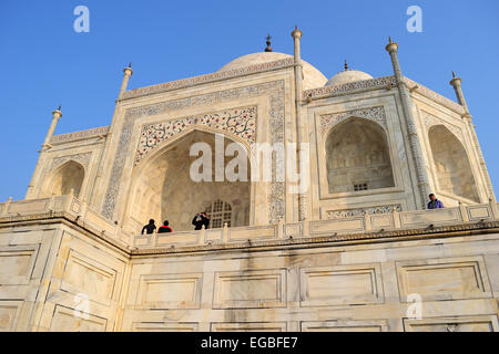 Portrait typique de Taj Mahal Inde Taj Mahal mausolée en marbre blanc d'Agra Taj Mahal Inde Banque D'Images