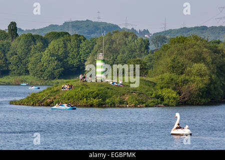 Voir Kemnade, lac, près de Bochum, loisirs et sports d'eau, réservoir de rivière Ruhr, voile, croisières, location de bateaux Banque D'Images