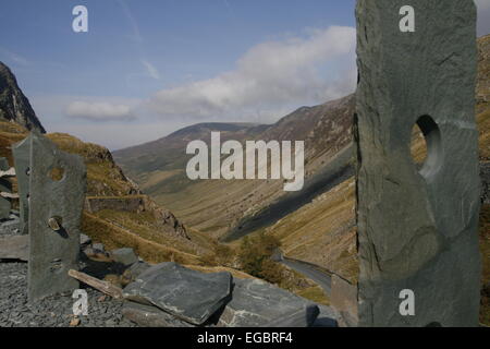 Vue depuis le Honister Mine d'ardoise dans le Lake District, en Angleterre Banque D'Images