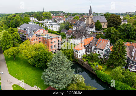 Kettwig, partie sud de la ville, rivière Ruhr à Essen, vieille ville, Banque D'Images