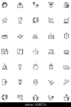 Logistique Vector icon set Banque D'Images