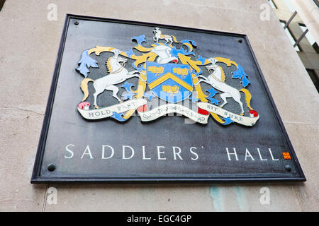 Saddlers Hall Armoiries Gutter Lane Ville de London UK Banque D'Images