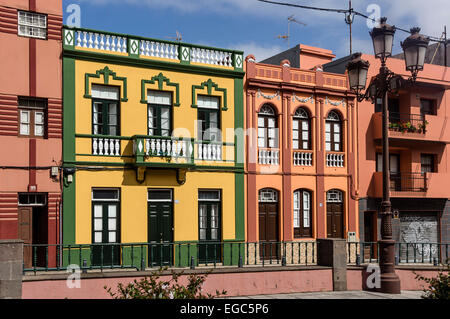 Maisons dans la rue Obispo Rey Redondo et Concepcion Square, ville coloniale, La Laguna, San Cristobal de La Laguna, UNESCO World Il Banque D'Images