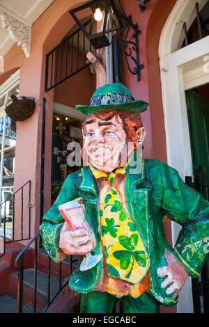 Pat O'Brien's Irish Leprechaun statue, La Nouvelle-Orléans, Louisiane Banque D'Images