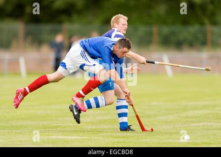 Newtonmore Kyles v Athletic dans la finale de la Coupe 2014 MacAulay a joué à Mossfield, Oban. Newtonmore a gagné. Banque D'Images